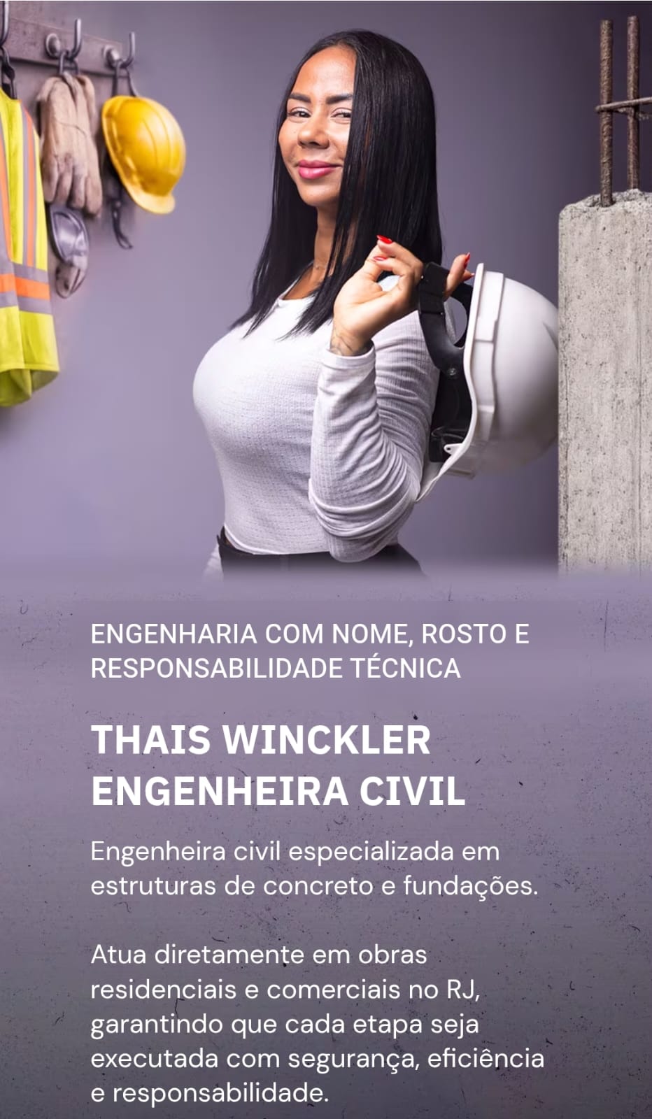 Thais Winckler, Engenheira Civil — especializada em estruturas de concreto e fundações no Rio de Janeiro